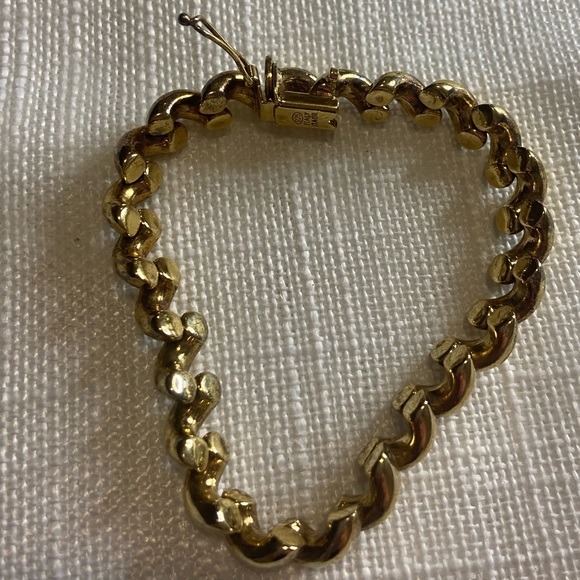 Gold Vermeil Bracelet stamped Iator Italy 925 - Picture 2 of 4